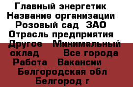 Главный энергетик › Название организации ­ Розовый сад, ЗАО › Отрасль предприятия ­ Другое › Минимальный оклад ­ 1 - Все города Работа » Вакансии   . Белгородская обл.,Белгород г.